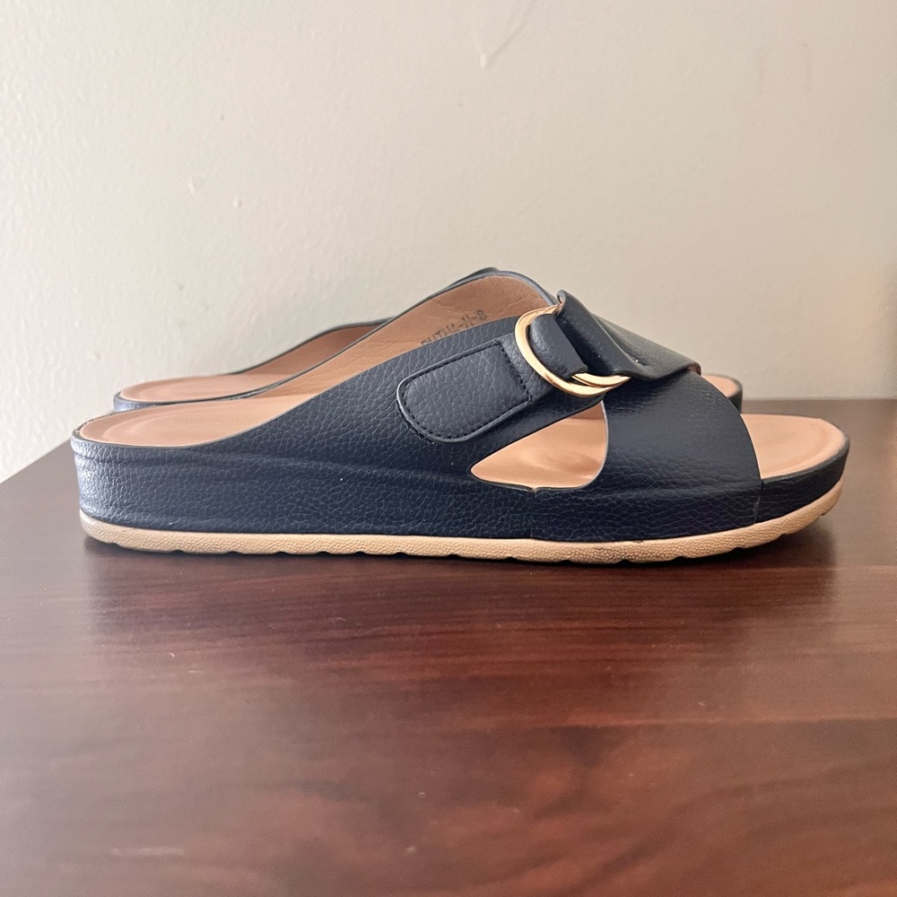 Patrizia by Spring Step Rutha Cross Band Sandals - Navy - Picture 5 of 9